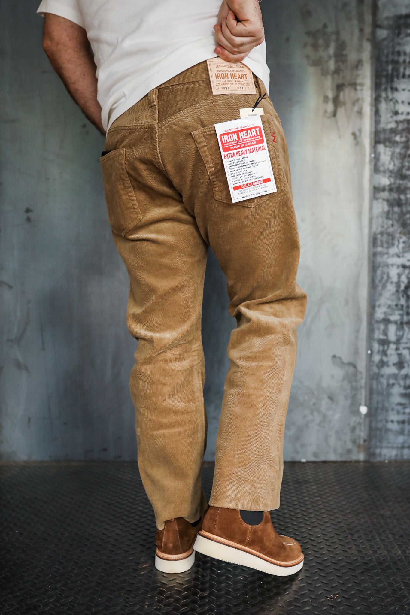 14oz Heavy Corduroy Straight Cut Pants - Beige