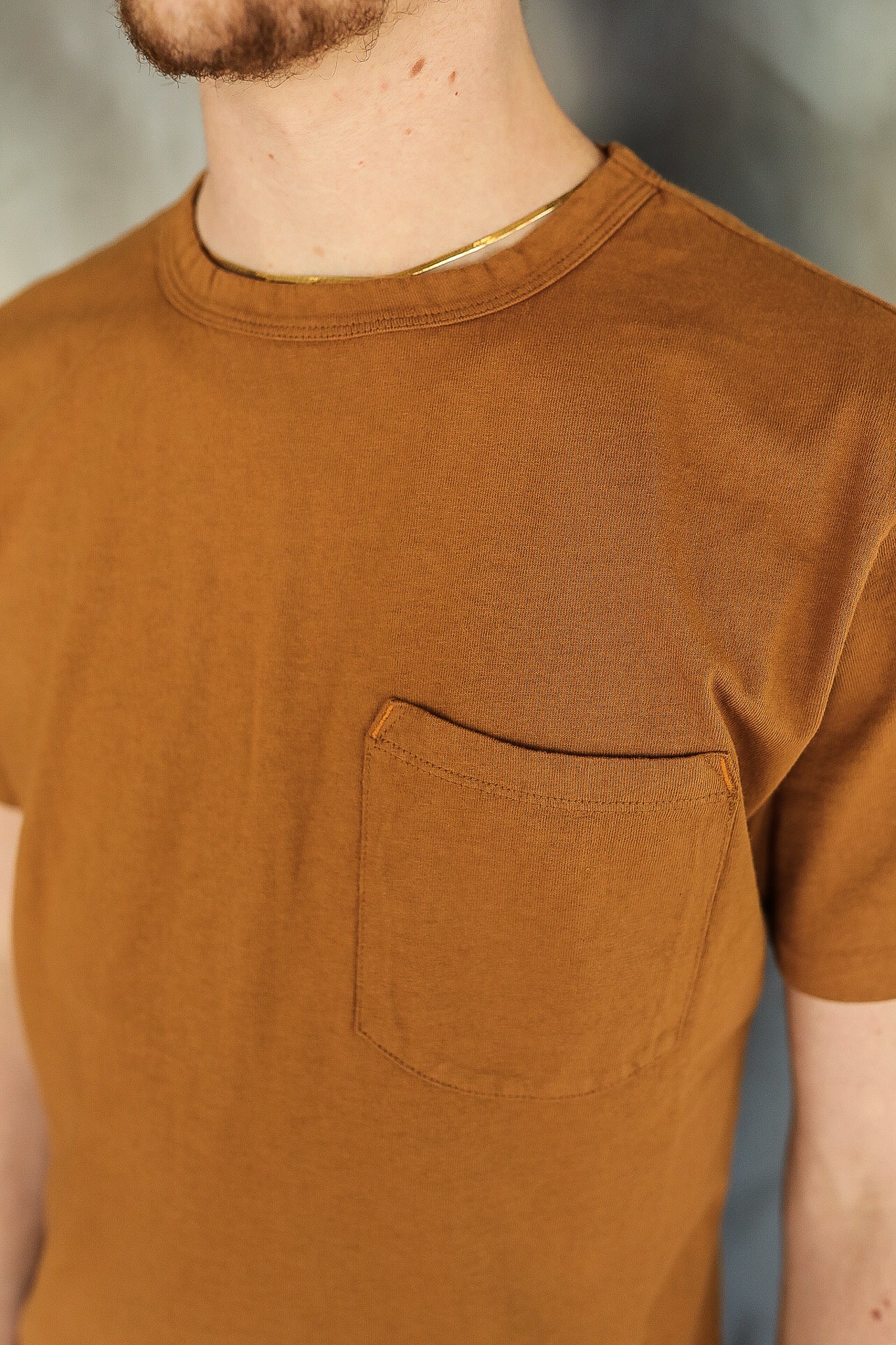 9 Ounce Pocket T-Shirt - Tobacco