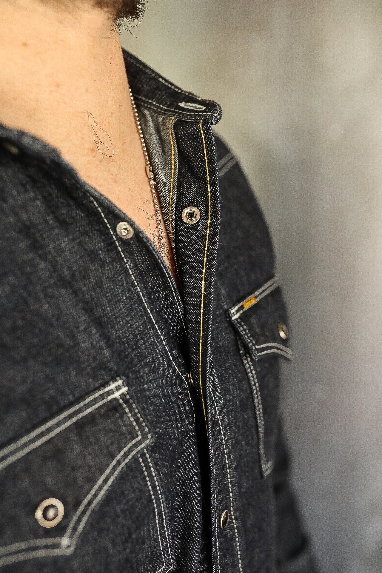 10oz Selvedge Denim Western Shirt - Indigo