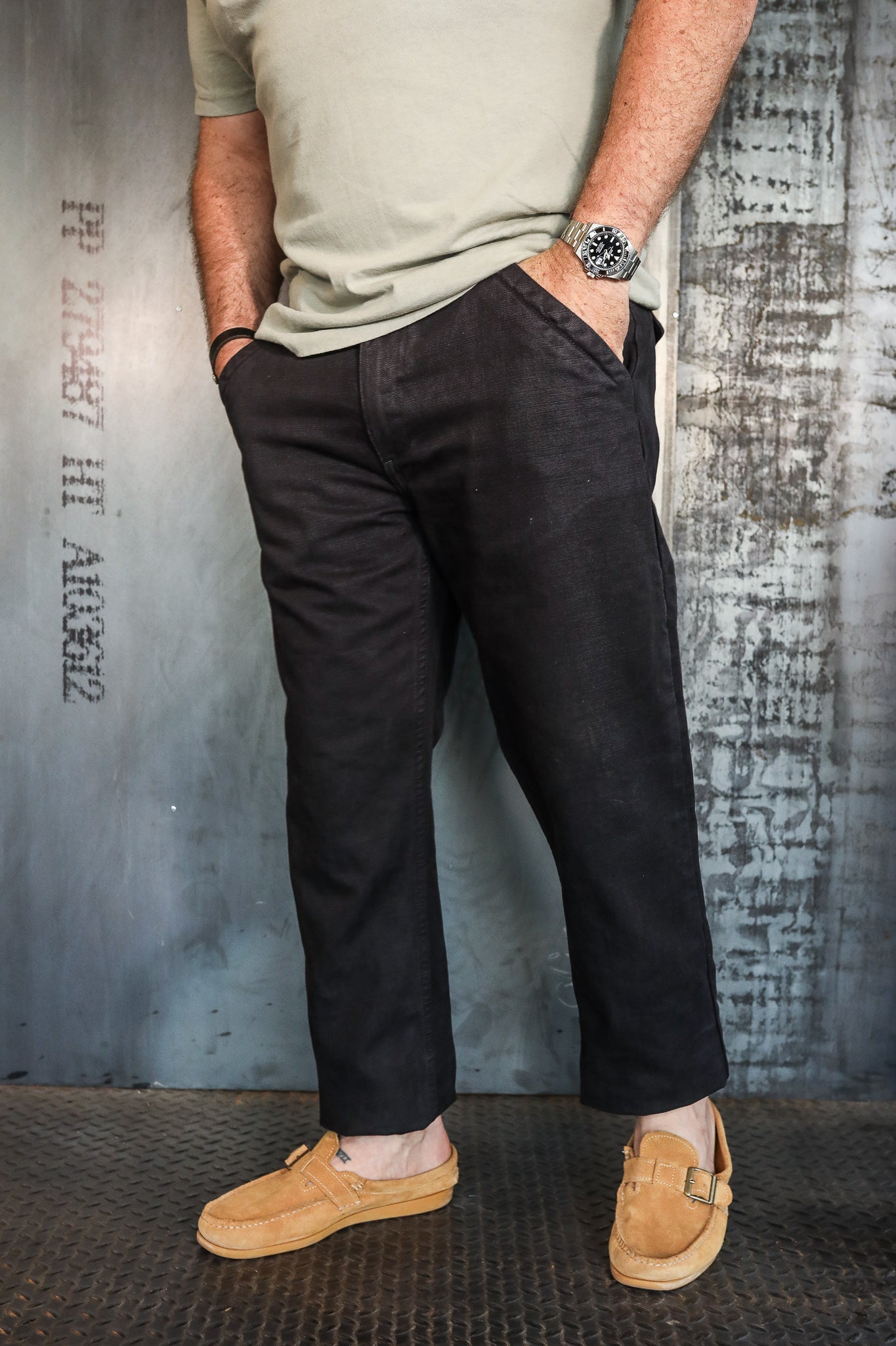 Workers Chino Slim Fit 14oz Slub - Black