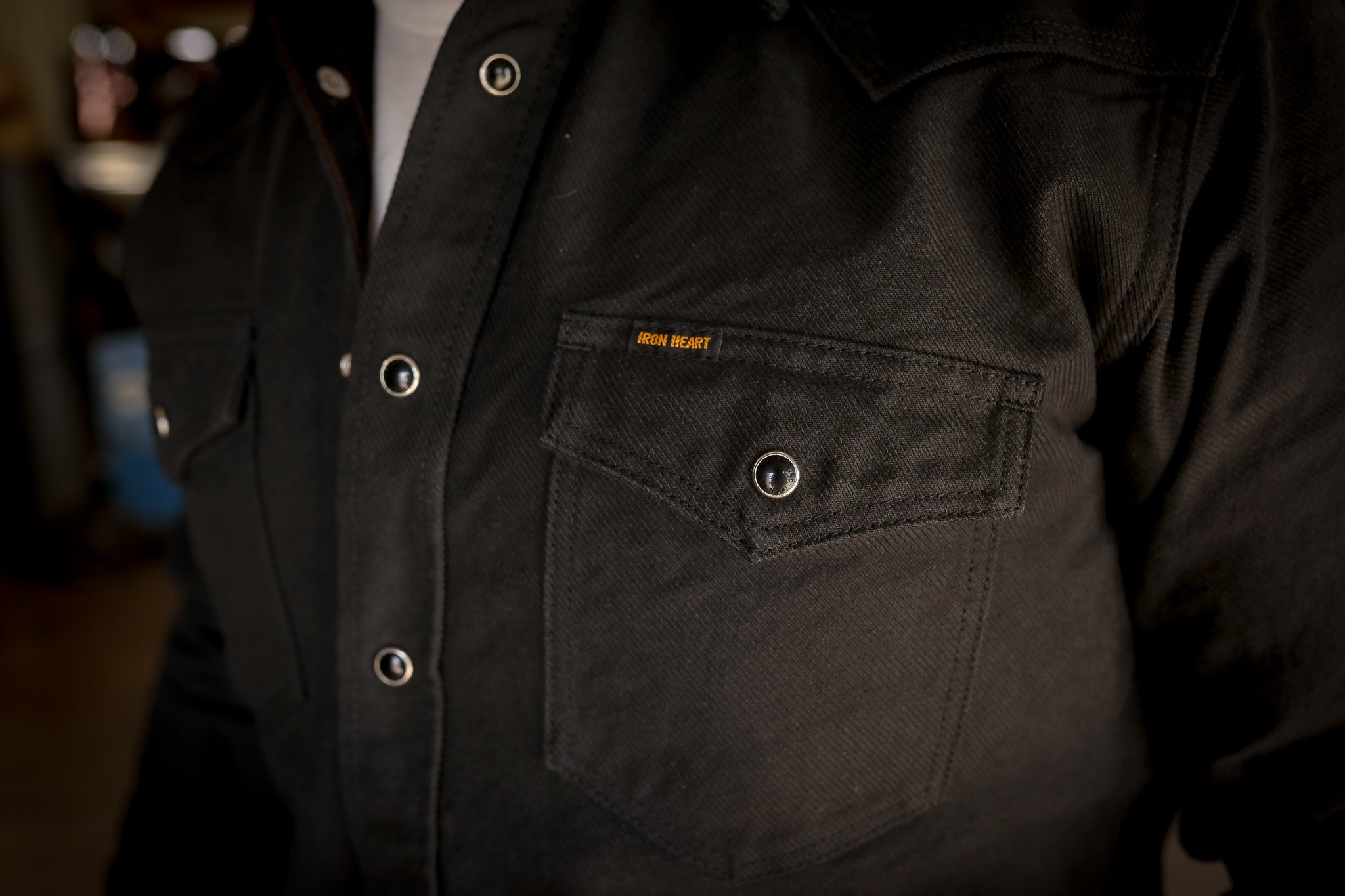 13oz Military Serge Western Shirt - Black