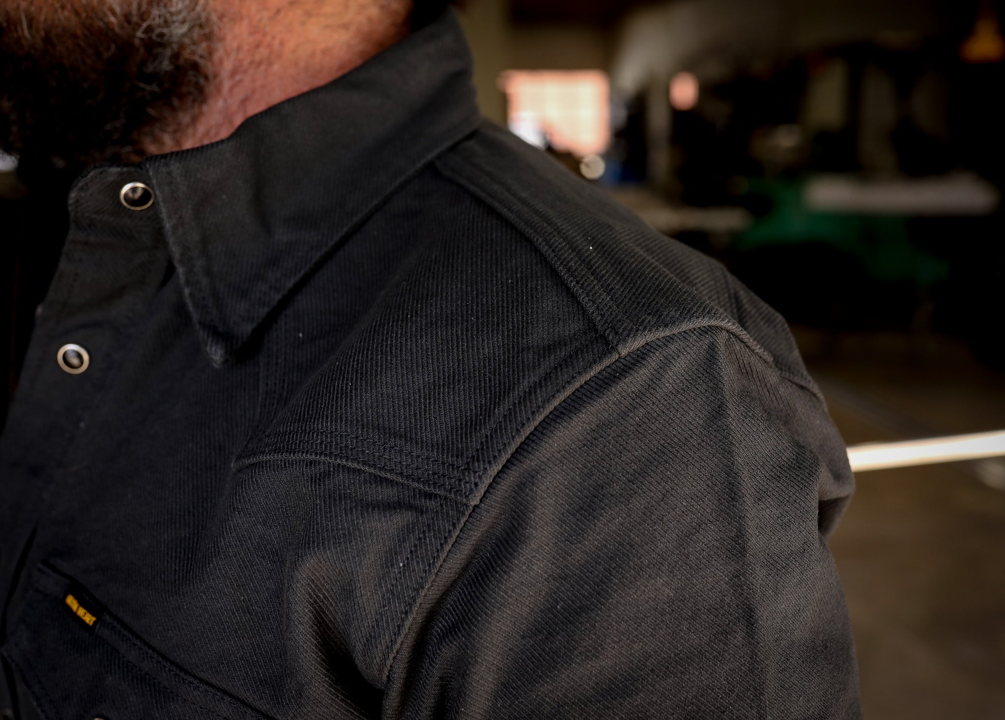 13oz Military Serge Western Shirt - Black