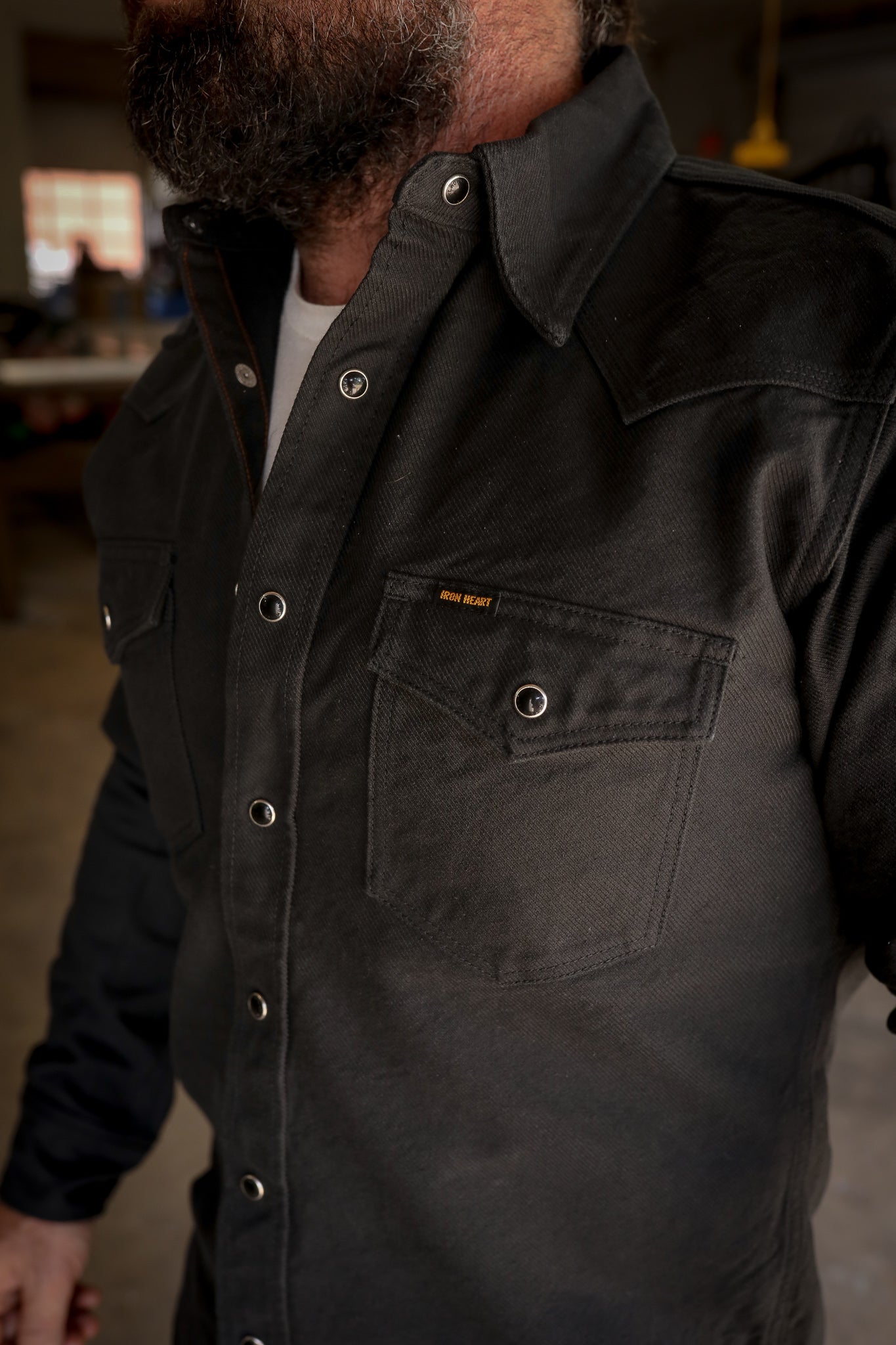 13oz Military Serge Western Shirt - Black