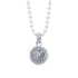 Sterling silver St. Christopher pendant necklace with round bead chain and engraving, 'Good Art' and 'Keep Us Safe'