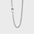Sterling silver curb chain necklace with decorative floral clasp from Iron Shop Provisions