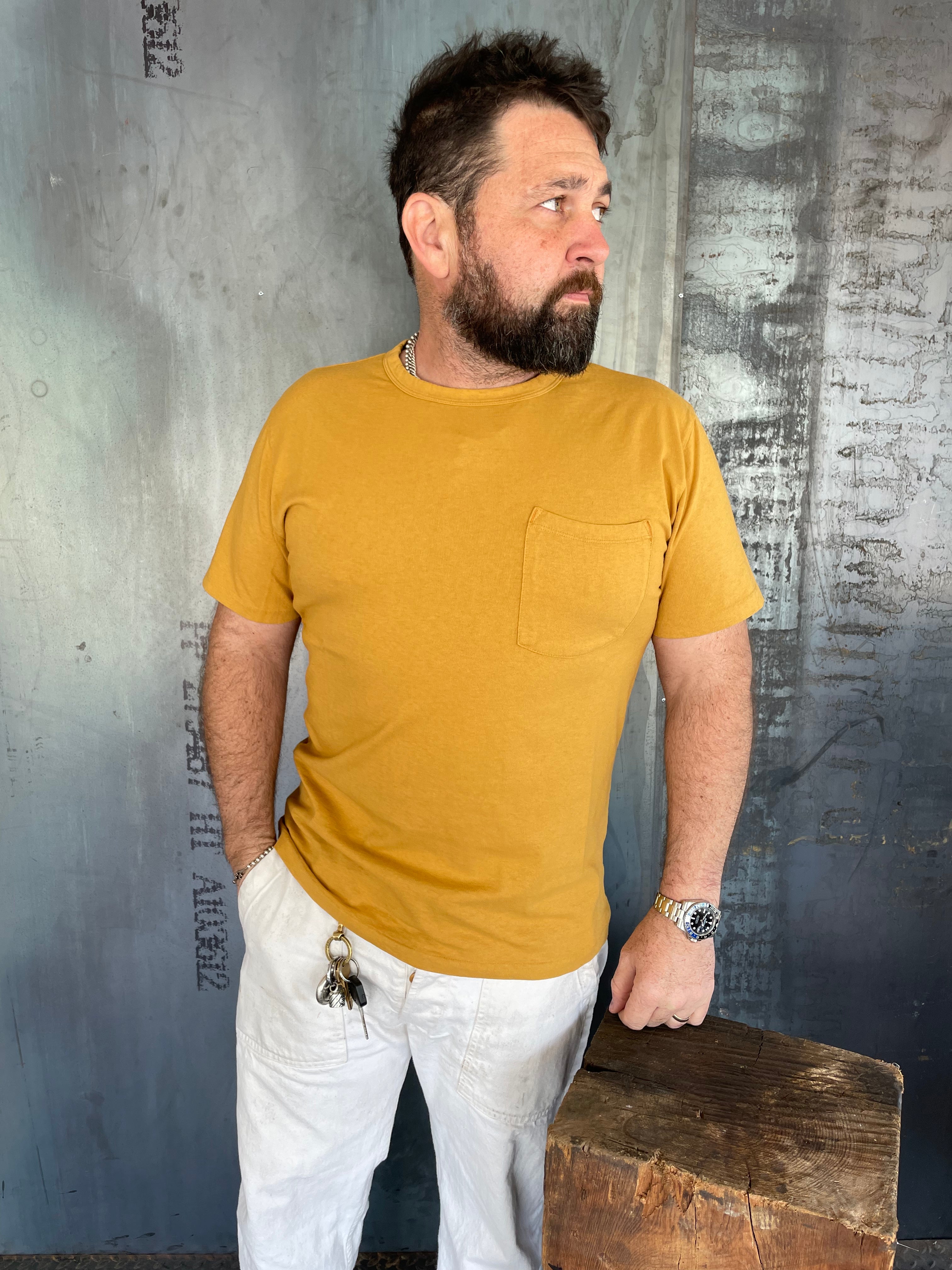 9 Ounce Pocket T-shirt Mustard