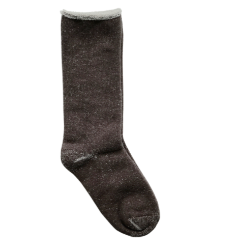Cotton-Wool Pile Socks-Mocha Brown