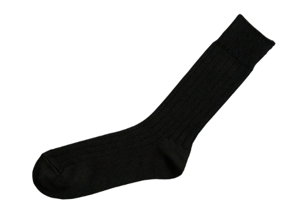 Egyptian Cotton Ribbed Socks - Black