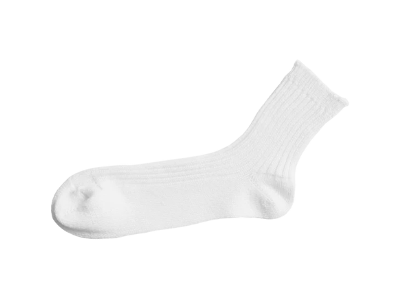 Linen Ribbed Socks - Off White