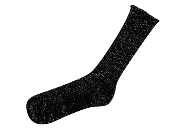 Hemp Cotton Ribbed Socks - Black