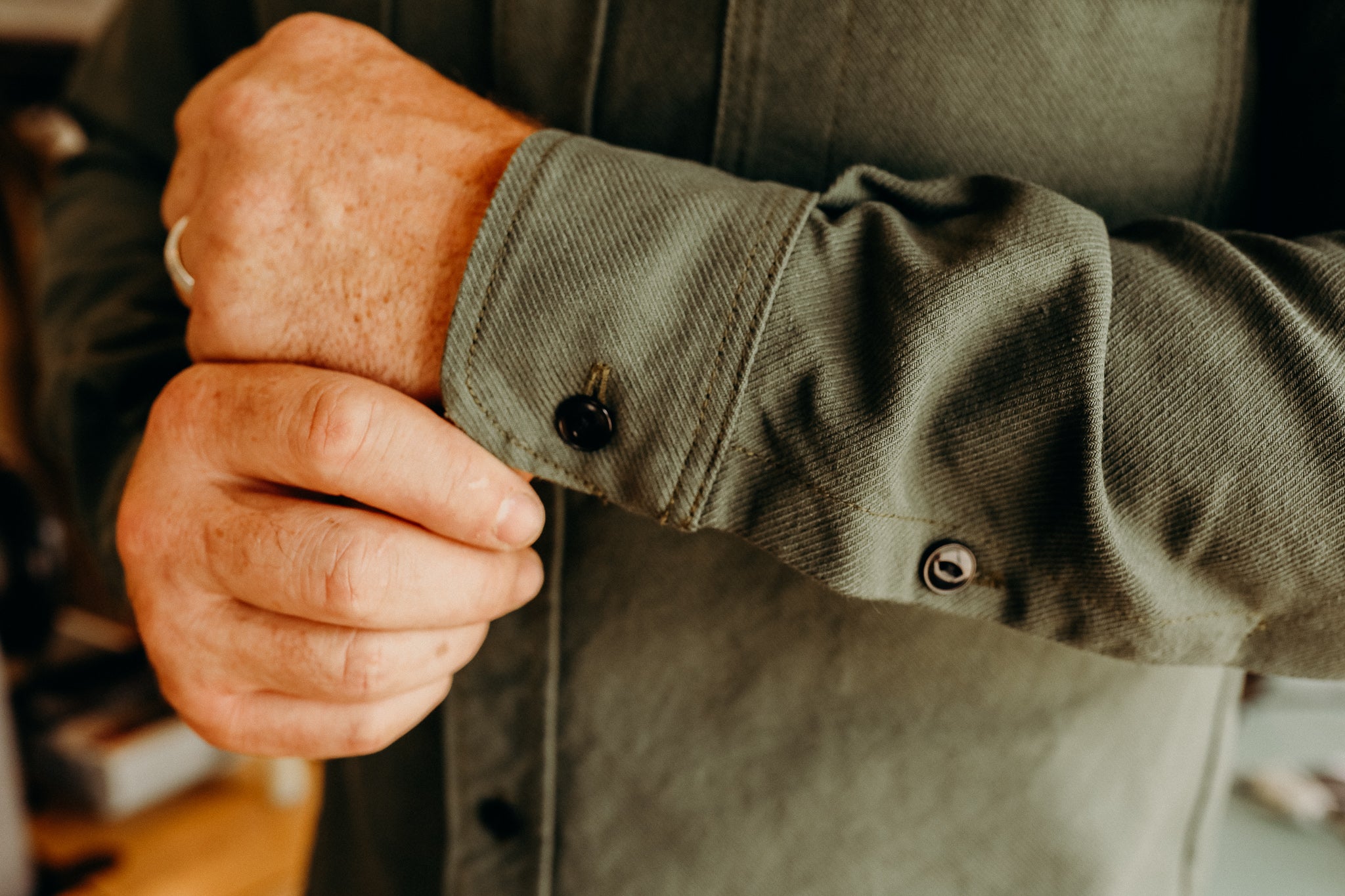 13oz Military Serge Work Shirt - Olive