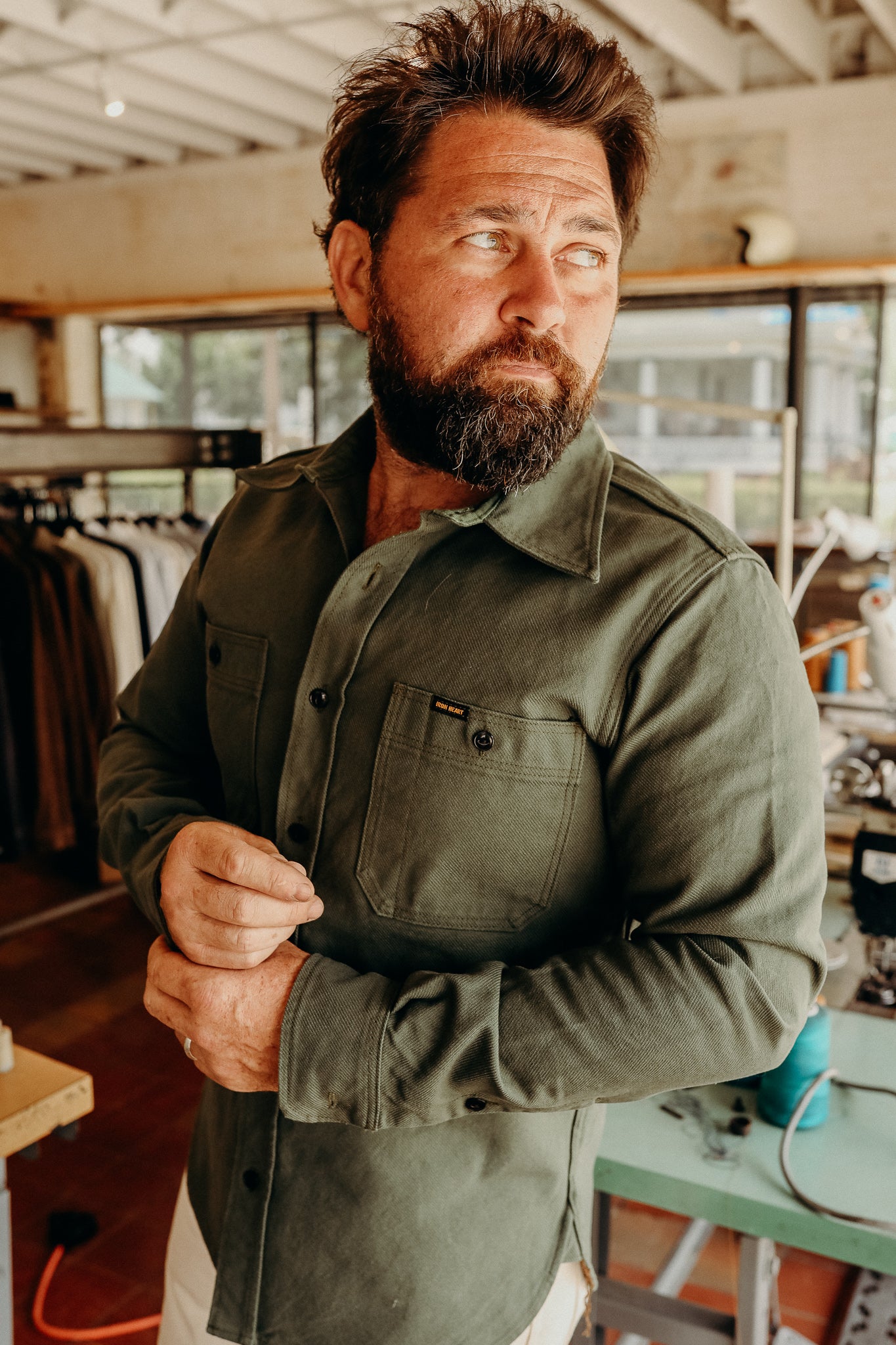13oz Military Serge Work Shirt - Olive