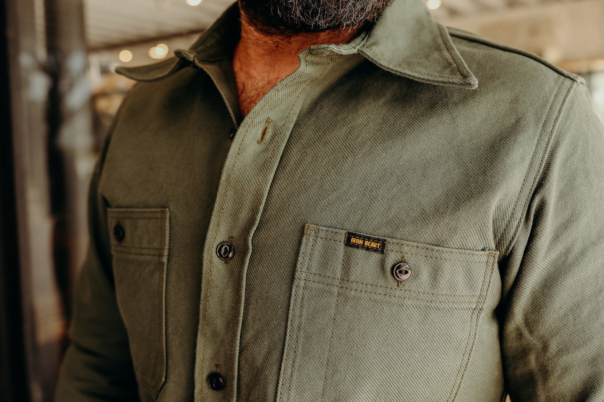 13oz Military Serge Work Shirt - Olive