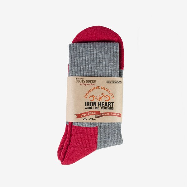 IHG-030-RED Iron Heart Work Boot Socks - Red