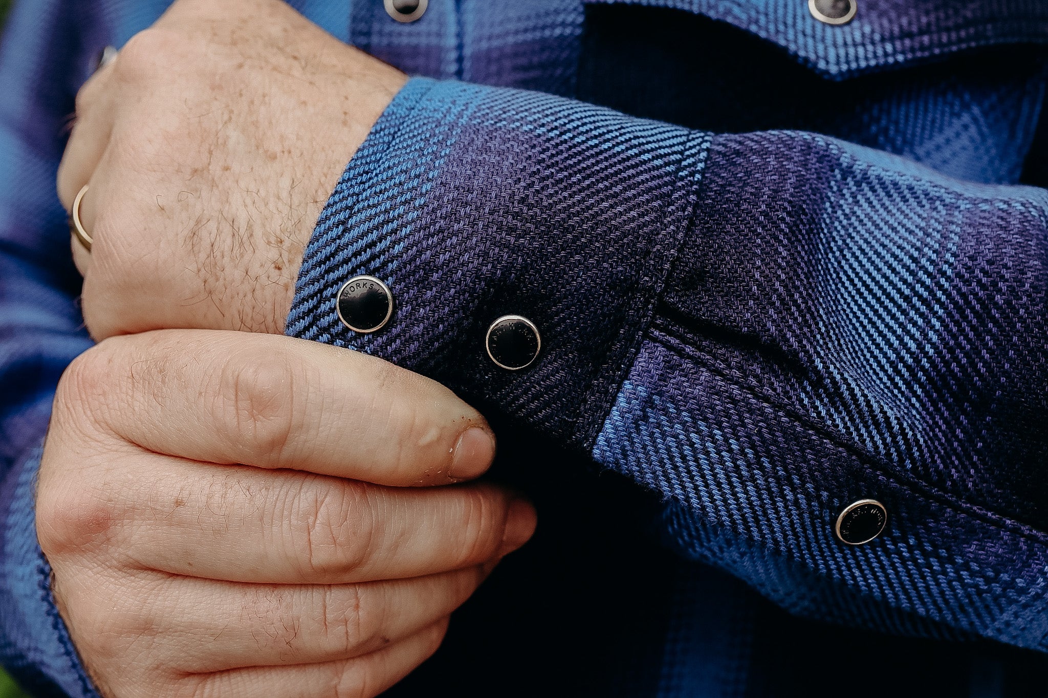 Selvedge Ombré Check Western Shirt - Indigo