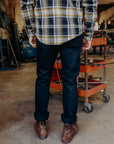 21oz Selvedge Denim Slim Cut Jeans - Superblack (Fades To Grey) IH-555S-SBG