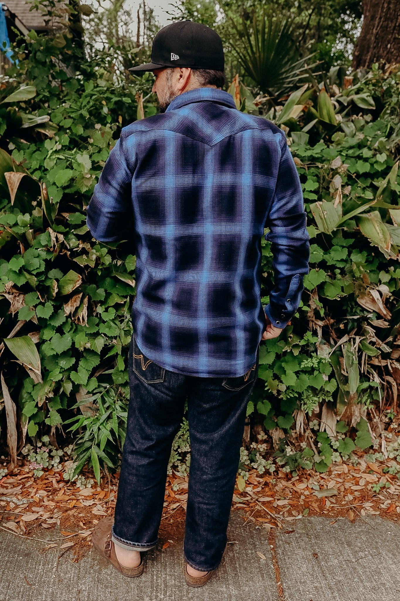 Selvedge Ombré Check Western Shirt - Indigo
