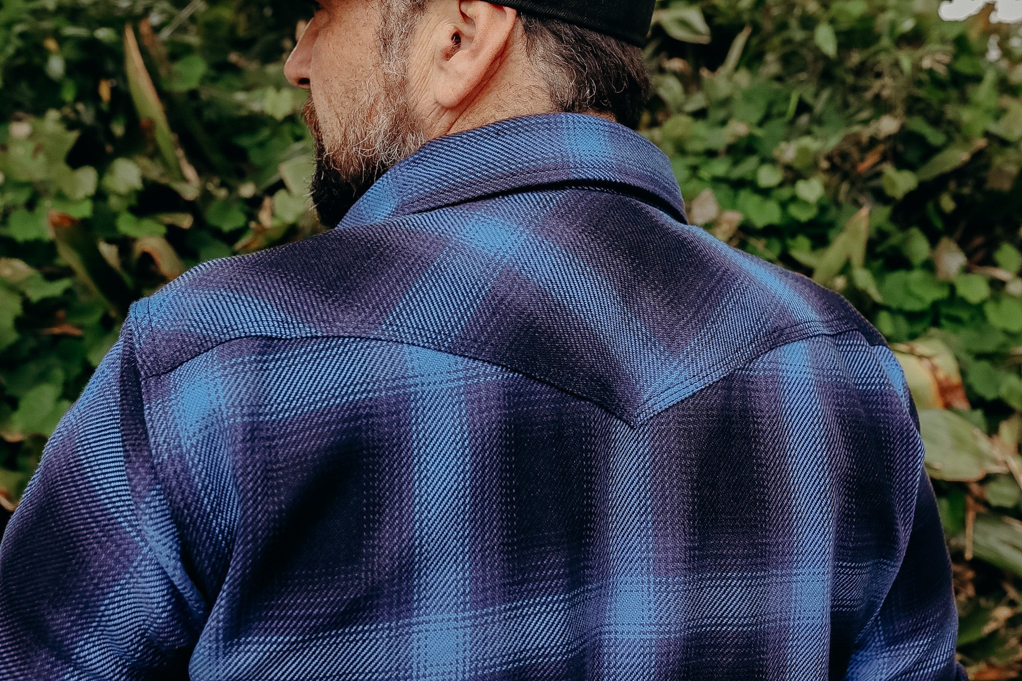 Selvedge Ombré Check Western Shirt - Indigo
