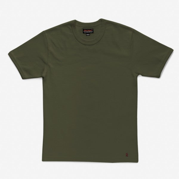 1600 11oz Olive Cotton Knit Short Sleeved T Shirt
